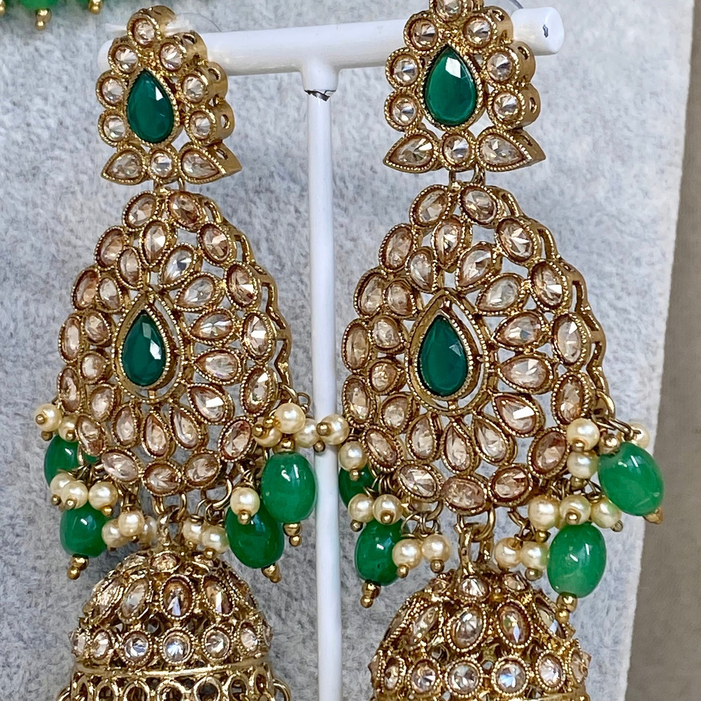 Green Bridal Necklace set Indian/ Pakistani Style/ Wedding/ Fashion Jewellery/ Necklace set