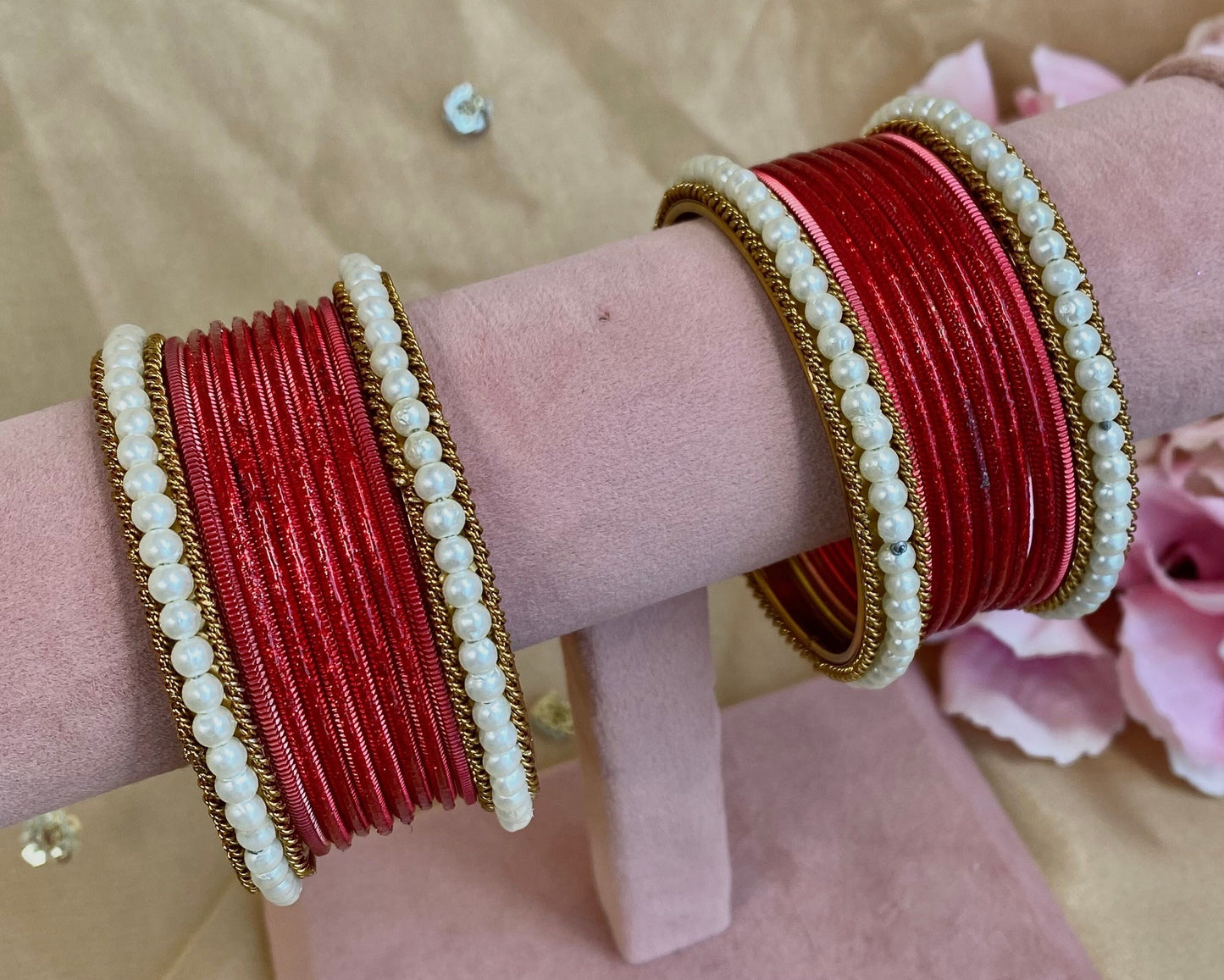 Mini Red Bangle Set (Imperfect)/Indian/ Pakistani/Jewelley/ Fashion Bracelet/small bangle/ wedding party/Gift for women