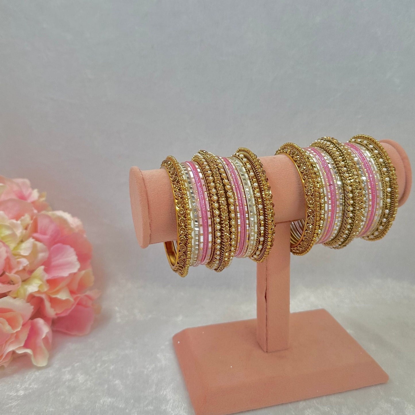 Small Pink Bangle Set/Indian/ Pakistani/Jewelley/Valentines Collection
