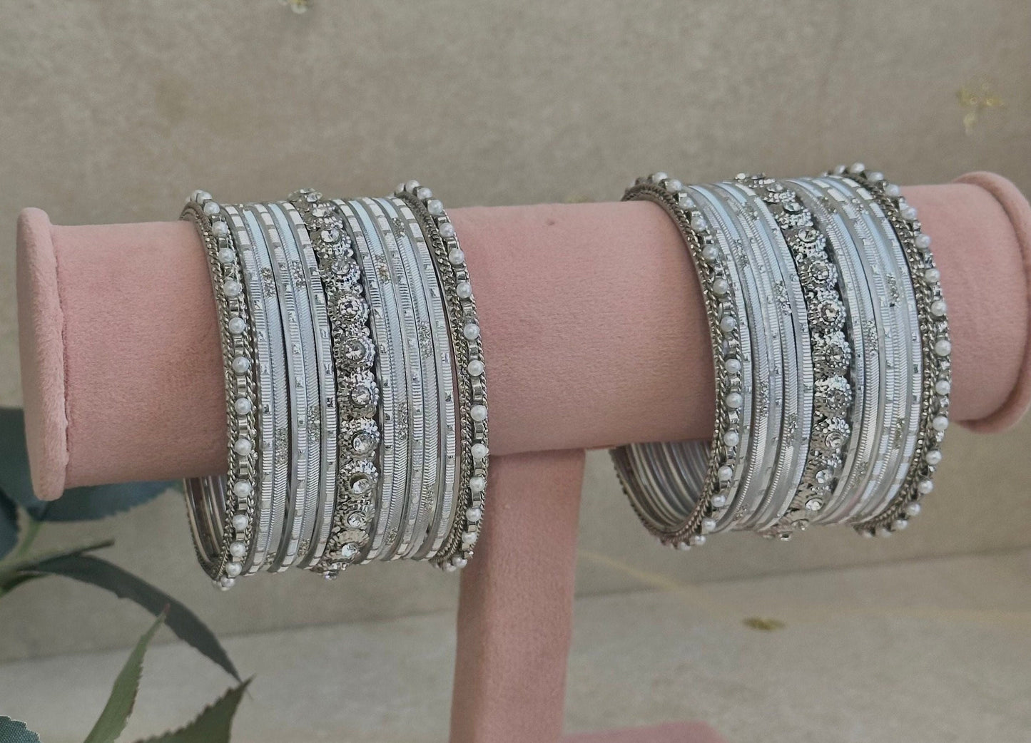 Mini Silver Bangle Set/Indian/ Pakistani/Jewelley/ Fashion Bracelet