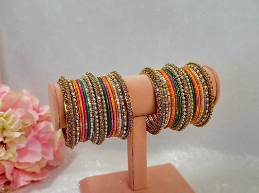Small Multicolour Bangle Set/Indian/ Pakistani/Jewelley/ Fashion Bracelet