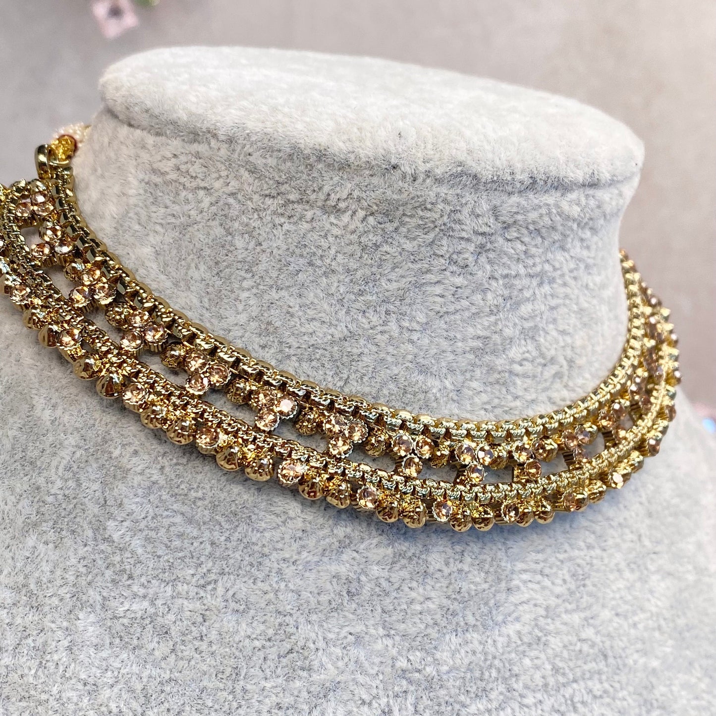 Gold Necklace Set Earring/ Tikka/ Tikli/ Indian/ Pakistani/Fashion Jewellery/ Gift for Women