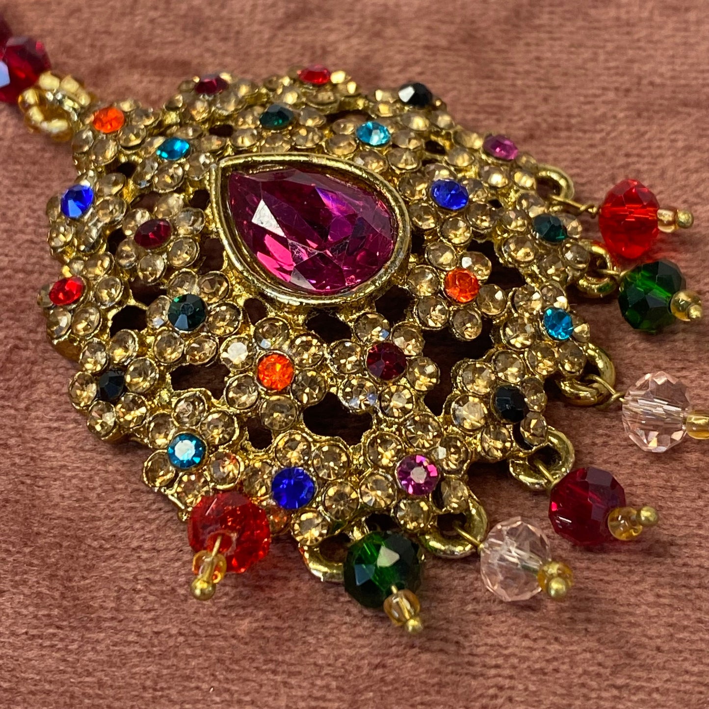 Multicolour Tikka - Large/ Tikli/ Indian/ Pakistani Fashion Jewellery/Maang Tikkas