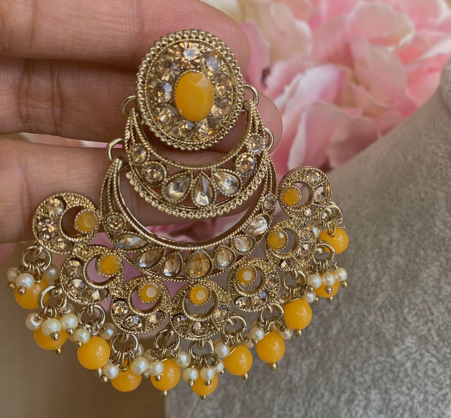 Mustard Indian Earrings