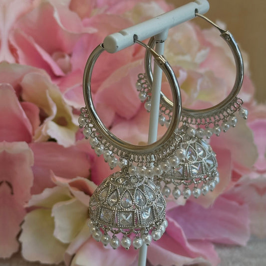 Silver Jhumka Earrings