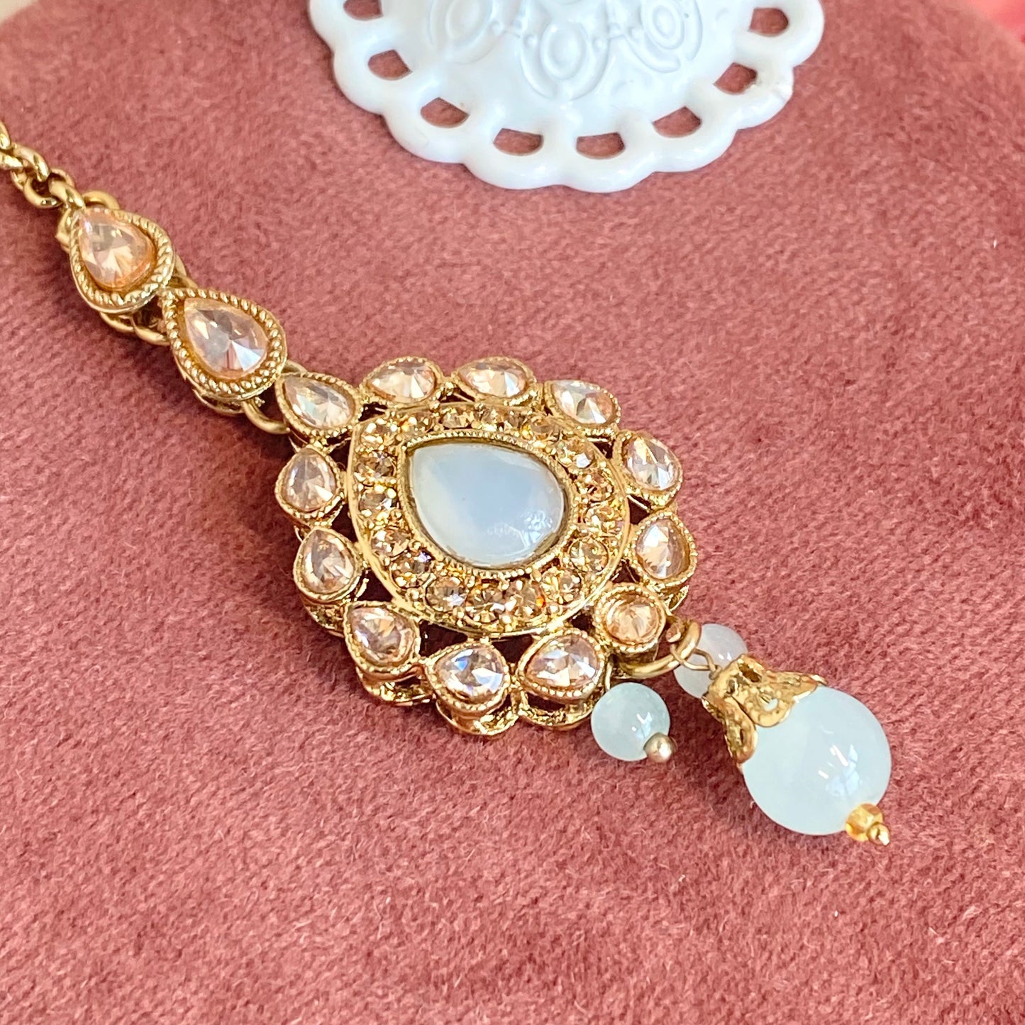 Light Blue Jhumka and Tikka set