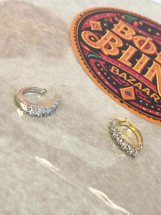 Small Crystal Nose Rings - Gold and Silver/ Fashion Jewellery/ Gift for Women/Indian/Pakistani style/Nath /Indian Nose Jewellery