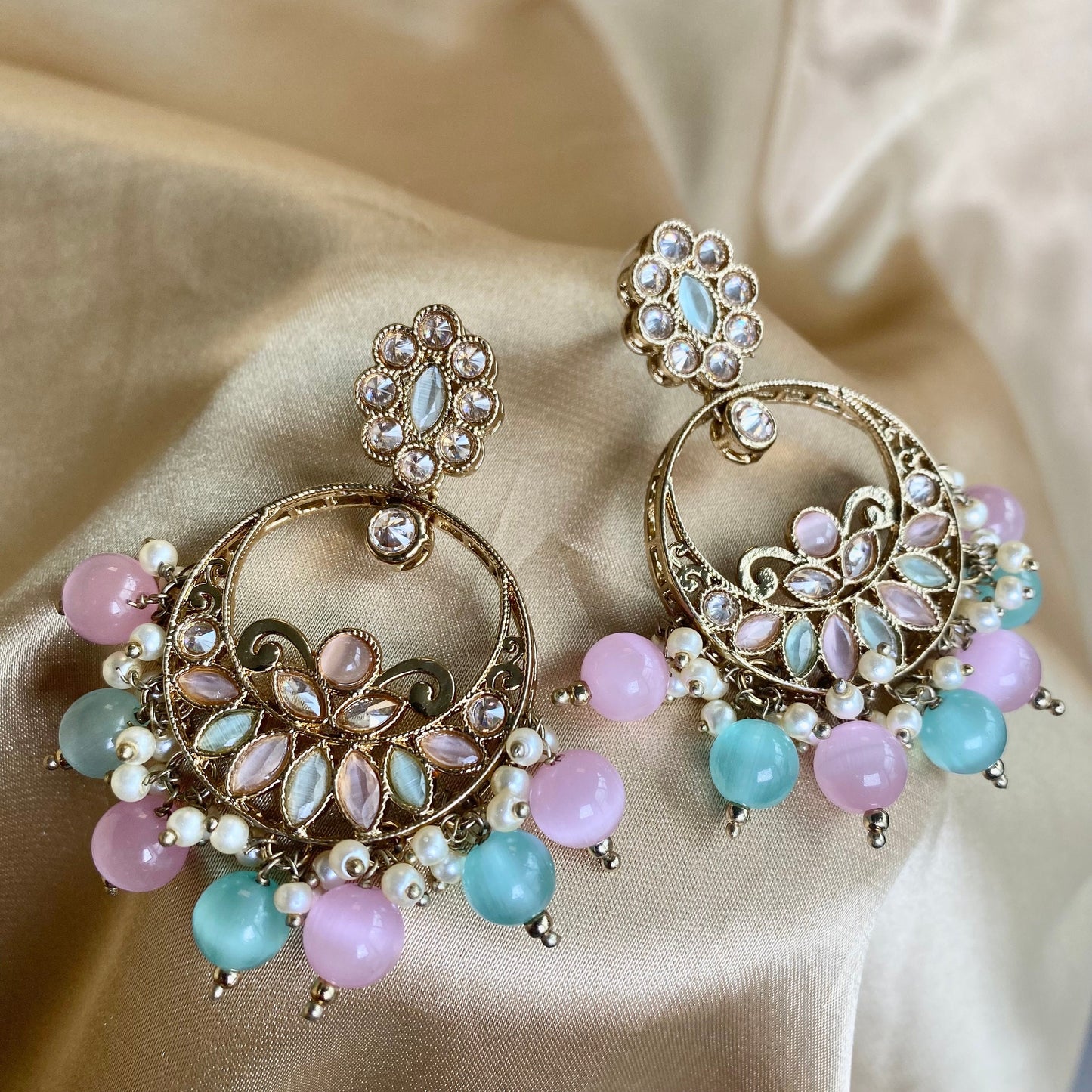 Crystal Pastels Earrings/ Fashion Jewellery/ Gift for Women/Indian/Pakistani style