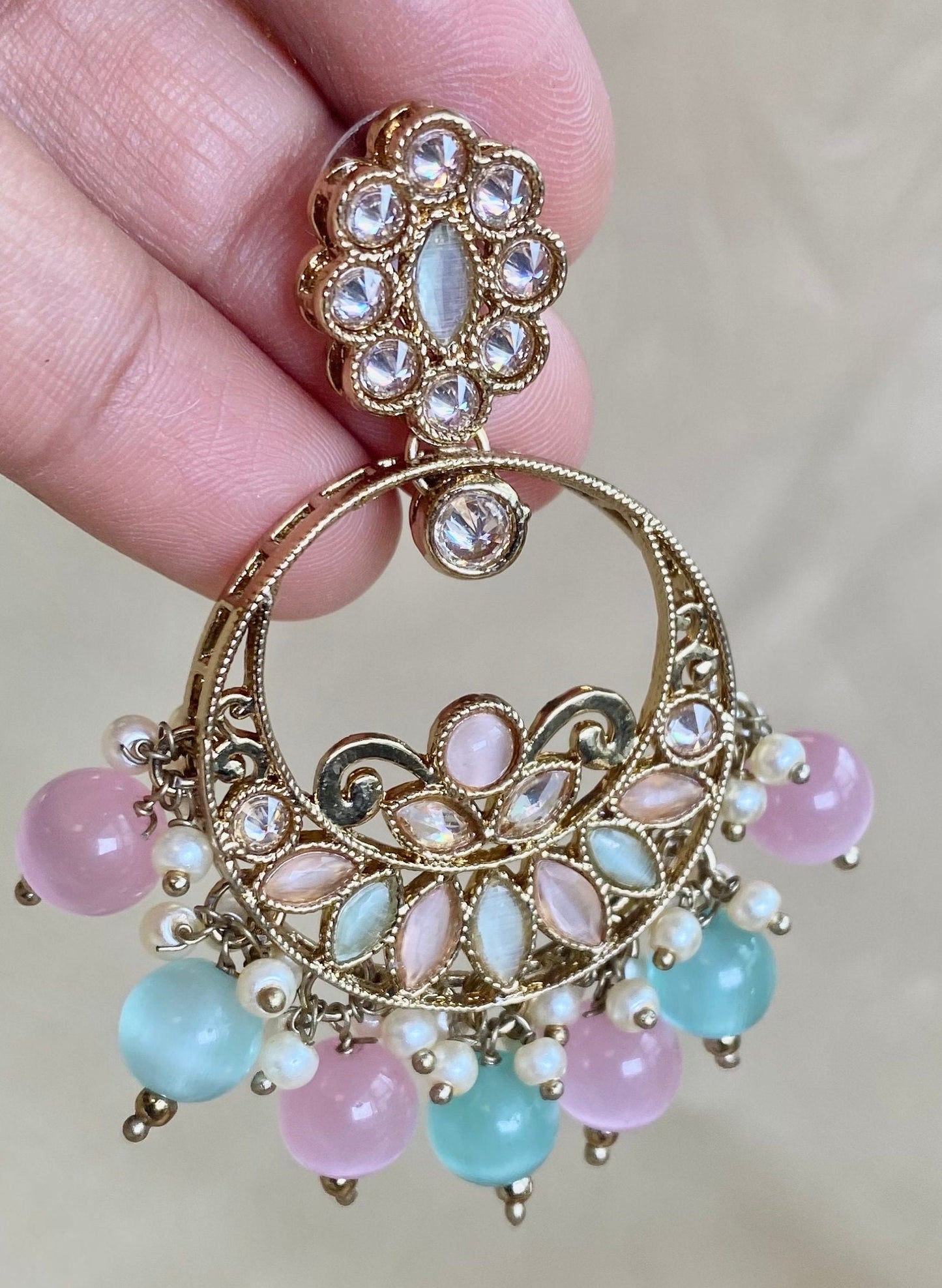 Crystal Pastels Earrings/ Fashion Jewellery/ Gift for Women/Indian/Pakistani style