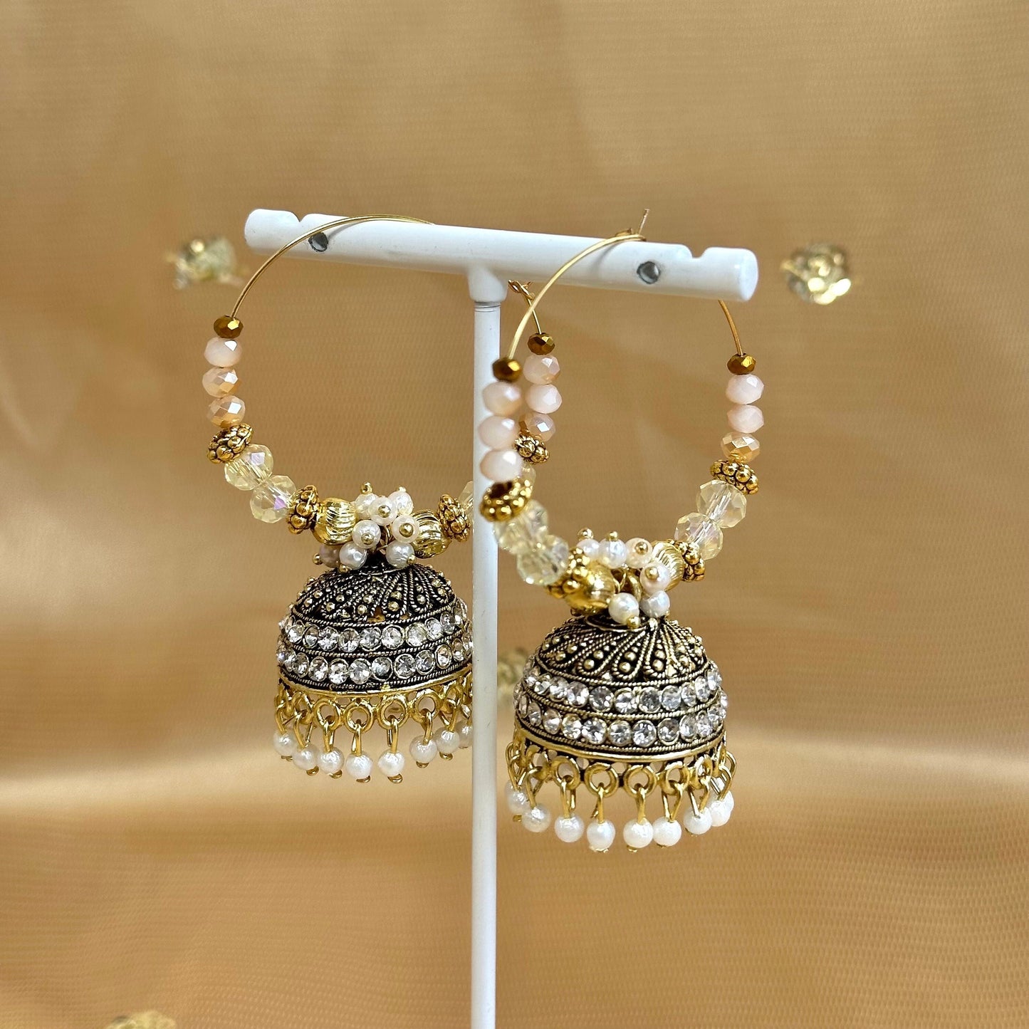 Medium Moon Shimmer Hoop Earrings/ Shiney earring/ Light weight/ Gift for Women/ Fashion Jewellery/ Gift for Women