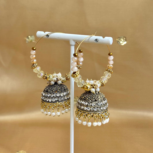 Medium Moon Shimmer Hoop Earrings/ Shiney earring/ Light weight/ Gift for Women/ Fashion Jewellery/ Gift for Women