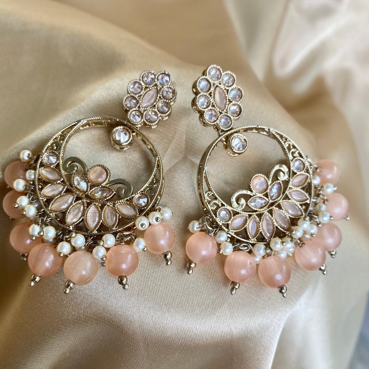 Crystal Peach Earrings/ Fashion Jewellery/ Gift for Women