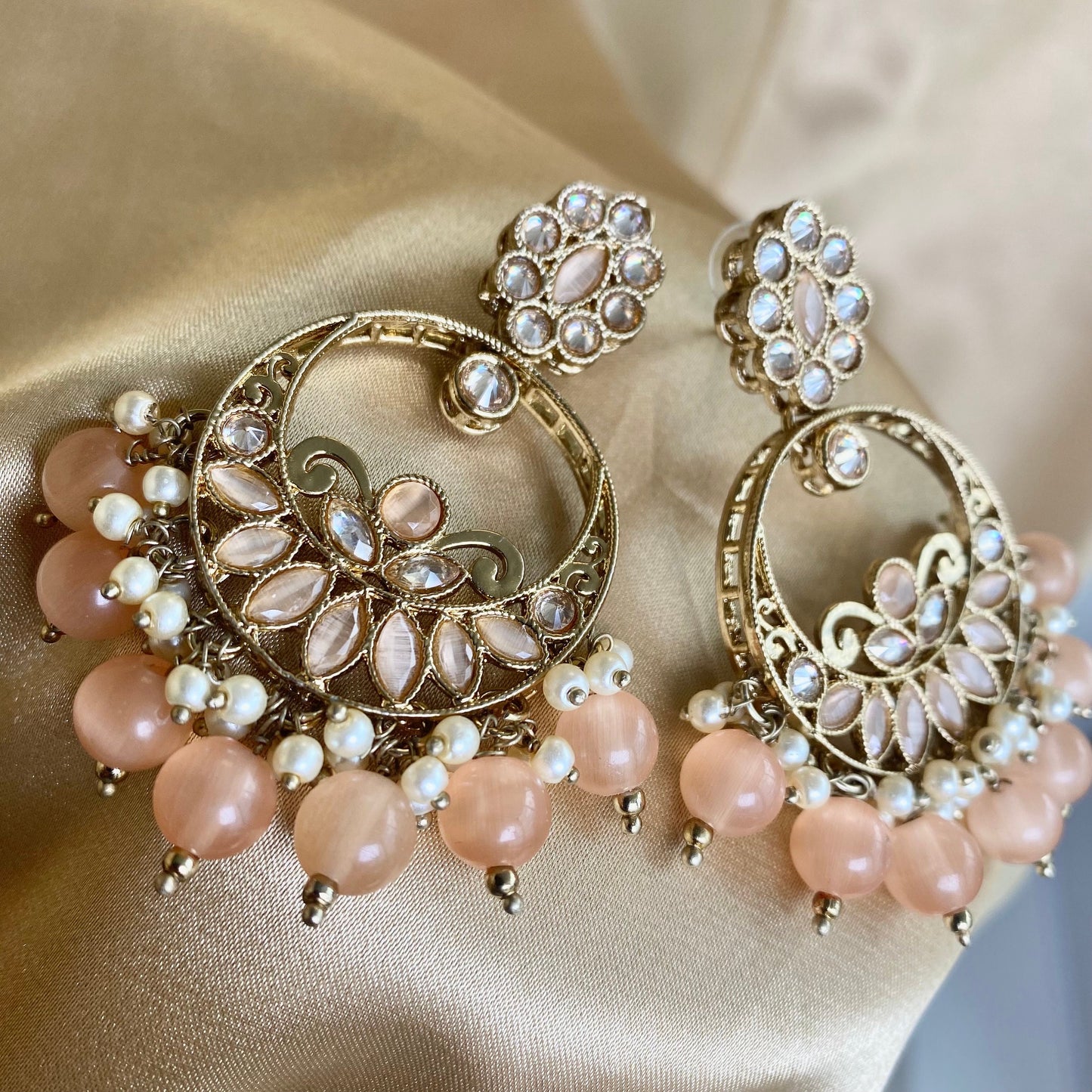 Crystal Peach Earrings/ Fashion Jewellery/ Gift for Women