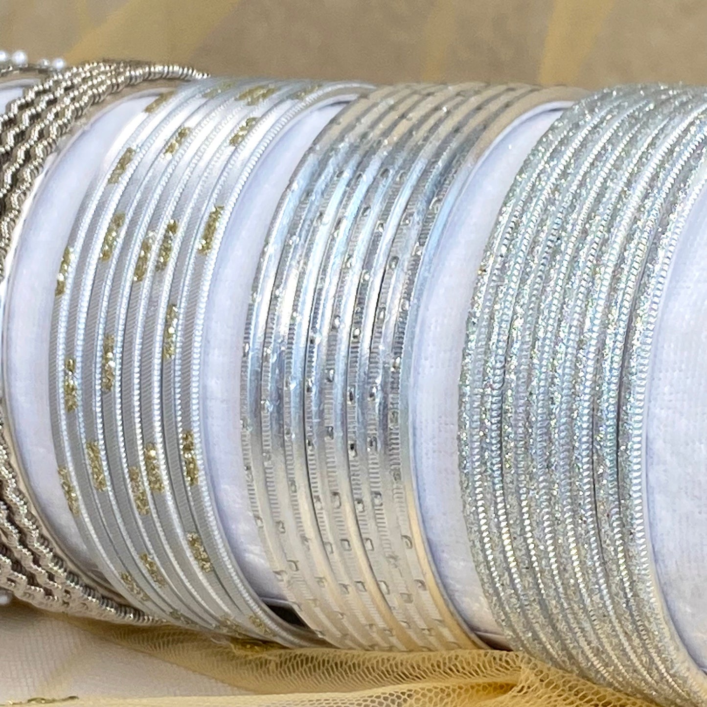 Bangle Roll Build Your Bangle Set - Silver Rhinestone Collection/Indian/ Pakistani/Jewelley/ Fashion Bracelet/Gift for wome/ Bangle Roll