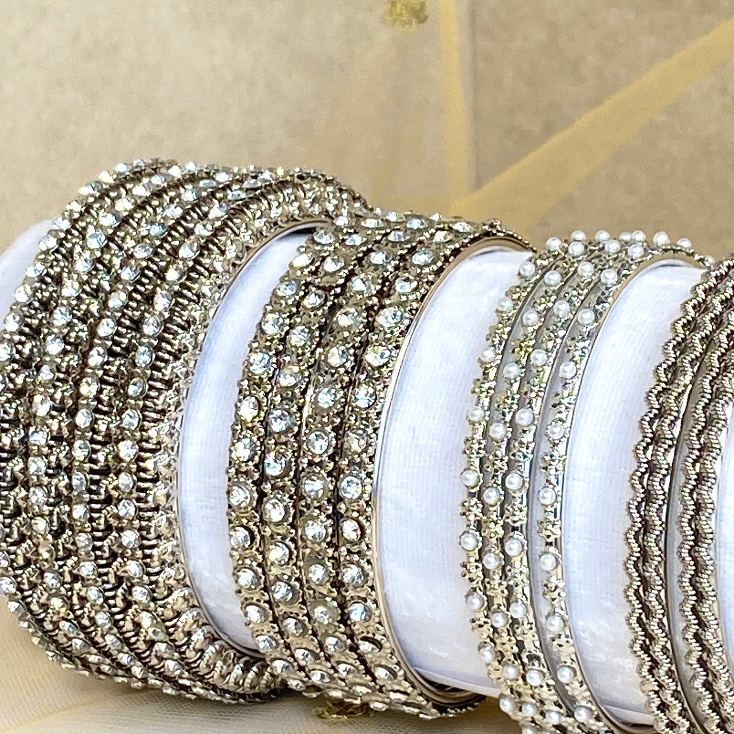 Bangle Roll Build Your Bangle Set - Silver Rhinestone Collection/Indian/ Pakistani/Jewelley/ Fashion Bracelet/Gift for wome/ Bangle Roll