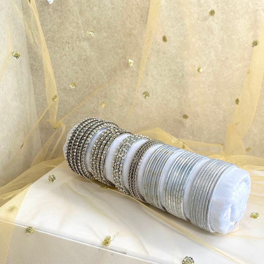Bangle Roll Build Your Bangle Set - Silver Rhinestone Collection/Indian/ Pakistani/Jewelley/ Fashion Bracelet/Gift for wome/ Bangle Roll