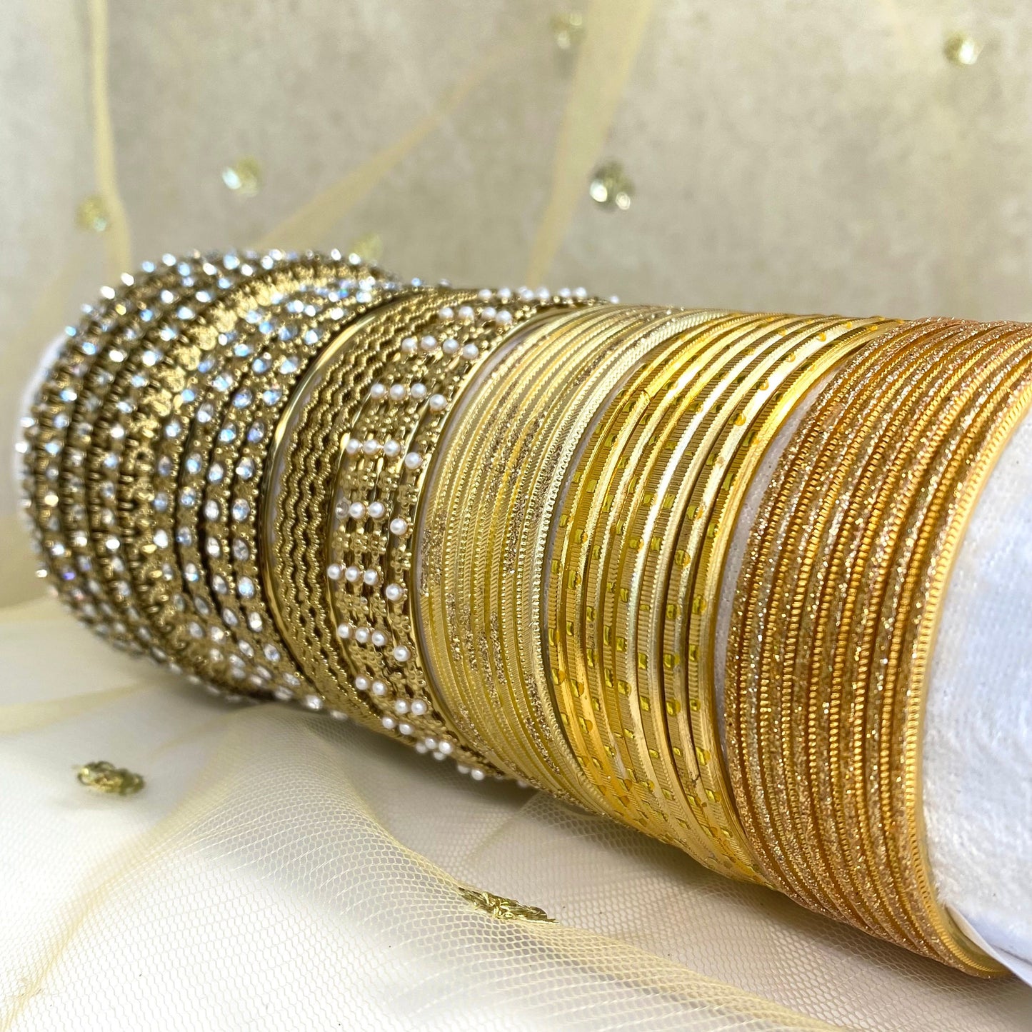 Bangle Roll Build Your Bangle Set - Gold Collection/Indian/ Pakistani/Jewelley/ Fashion Bracelet/Gift for wome/ Bangle Roll
