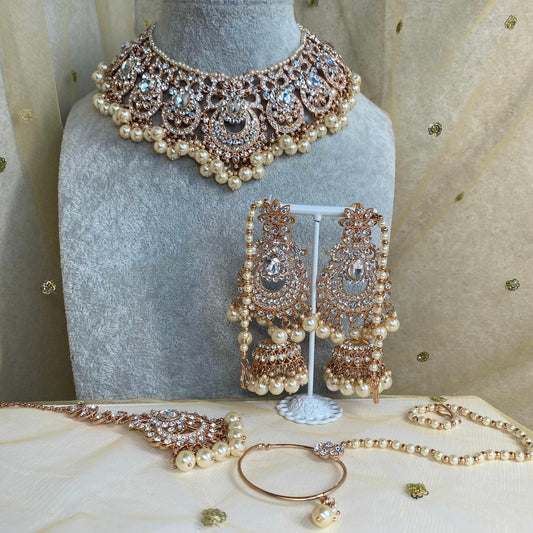 Rose Gold Full Bridal Necklace set