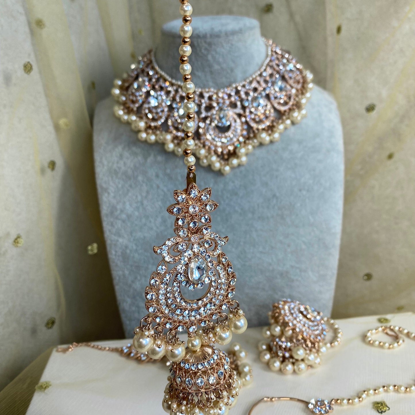 Rose Gold Full Bridal Necklace set