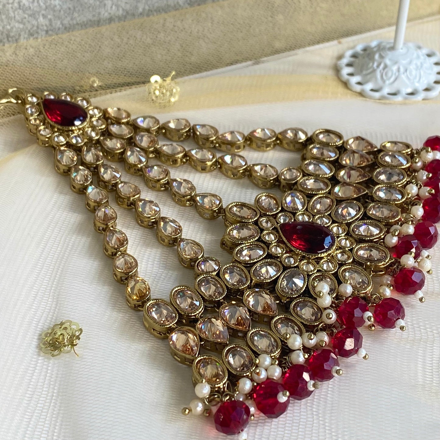 Maroon Bridal Choker Set