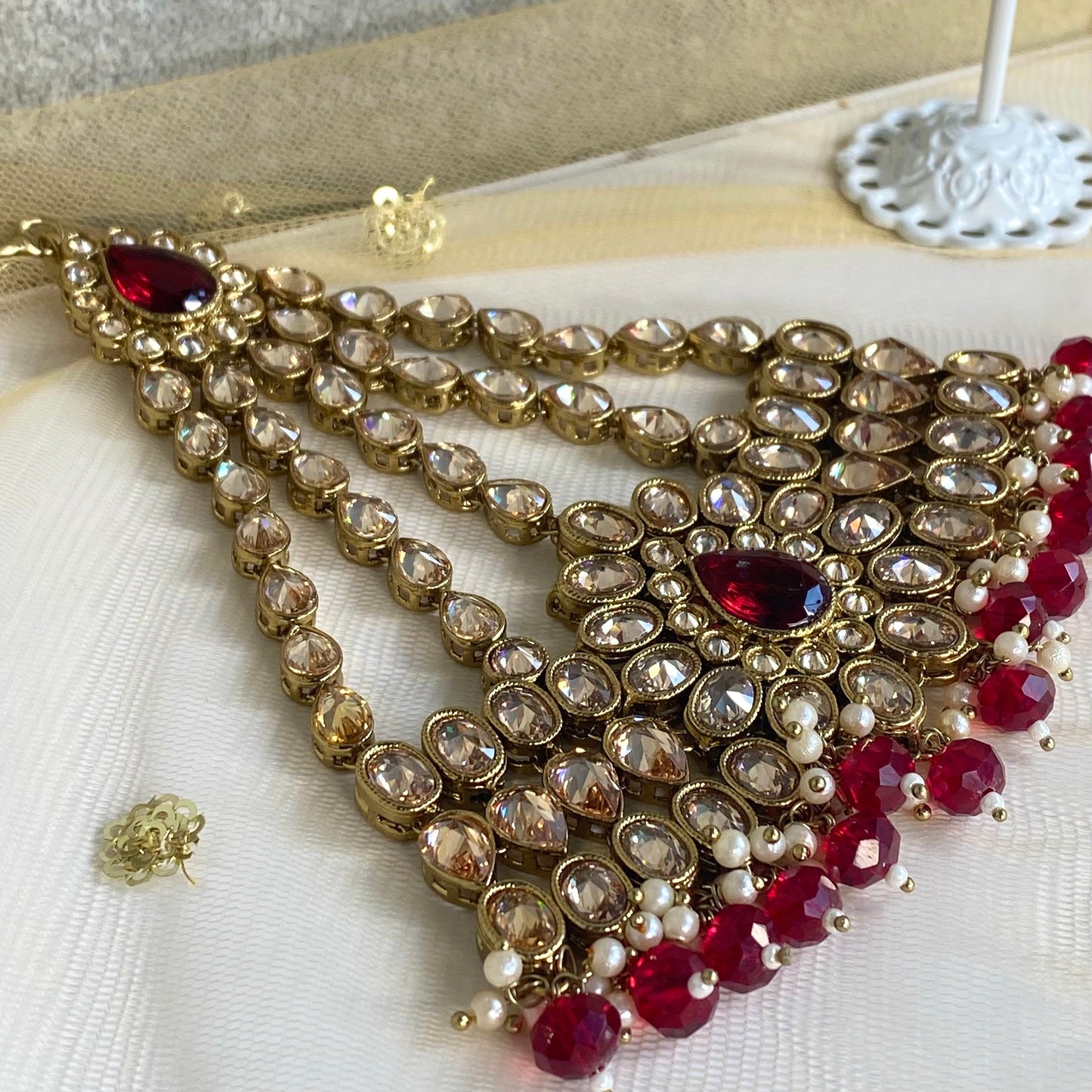 Maroon Bridal Choker Set