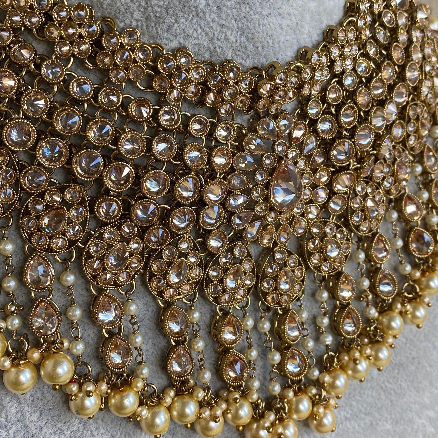 Gold/ Pearl/ Statement Bridal Necklace!/ Unique Style/ Indian/ Pakistani/Fashion Jewellery/ Gift for Women