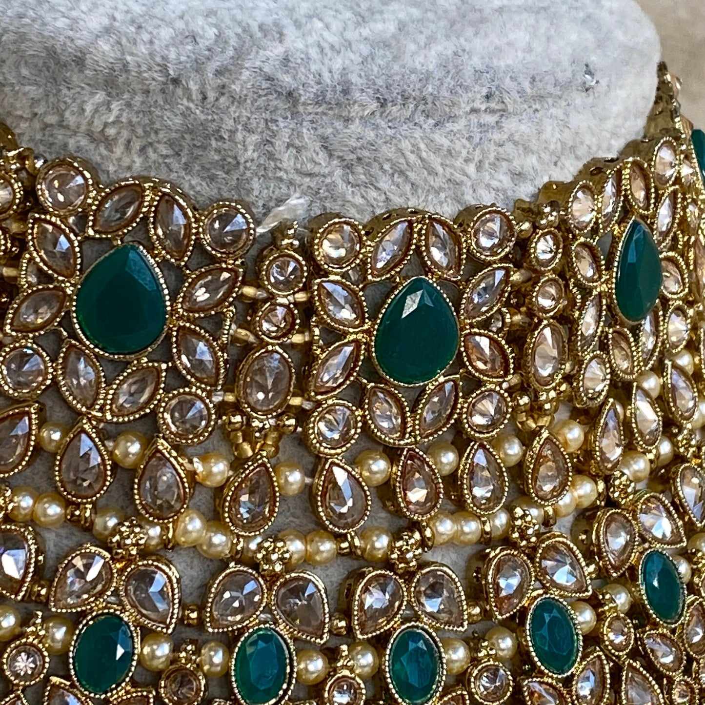 Green Bridal Necklace set Indian/ Pakistani Style/ Wedding/ Fashion Jewellery/ Necklace set