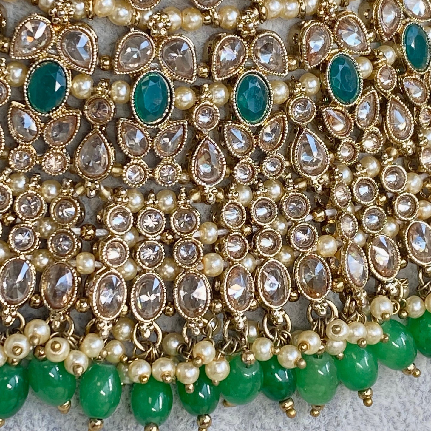 Green Bridal Necklace set Indian/ Pakistani Style/ Wedding/ Fashion Jewellery/ Necklace set
