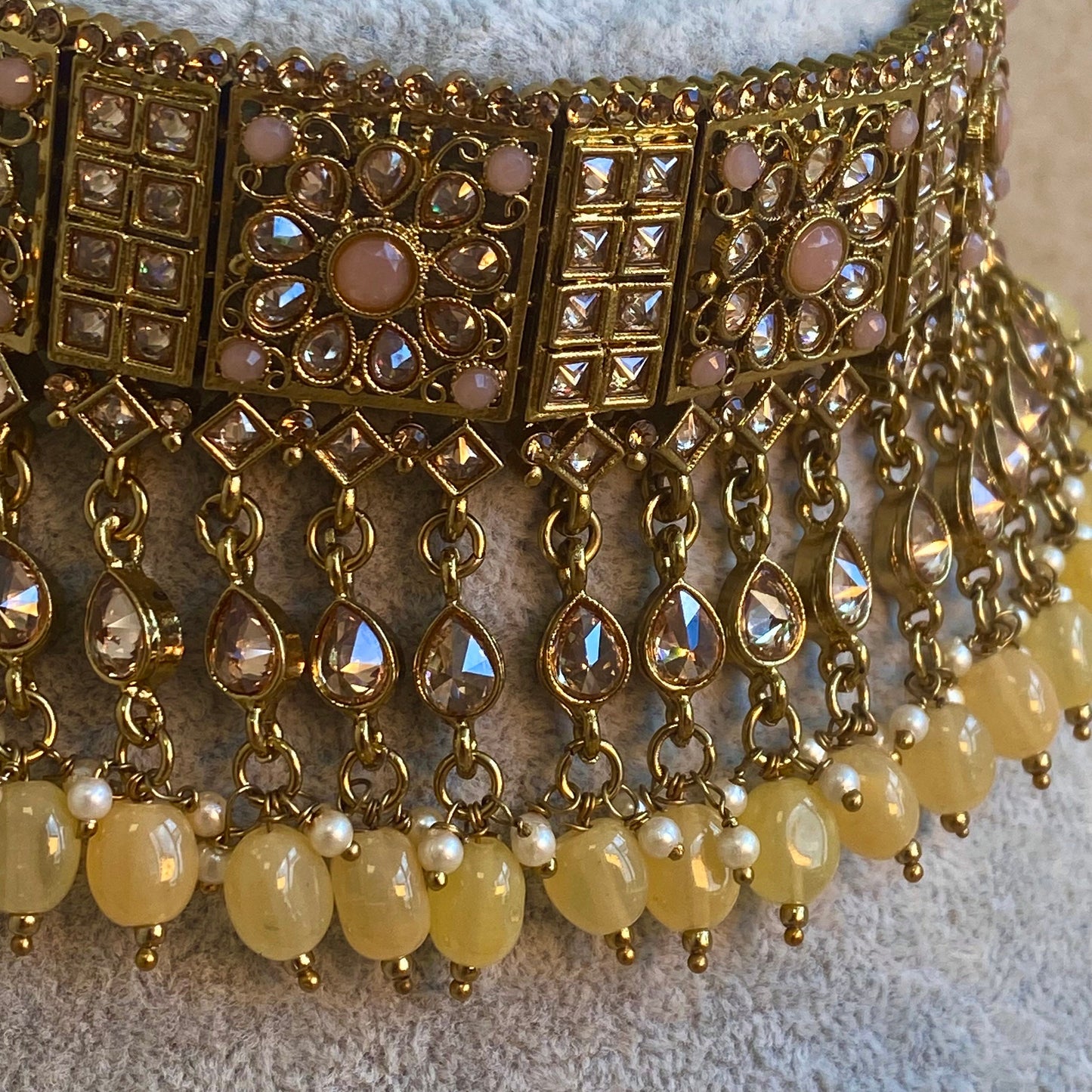 Peach and Yellow Choker Set