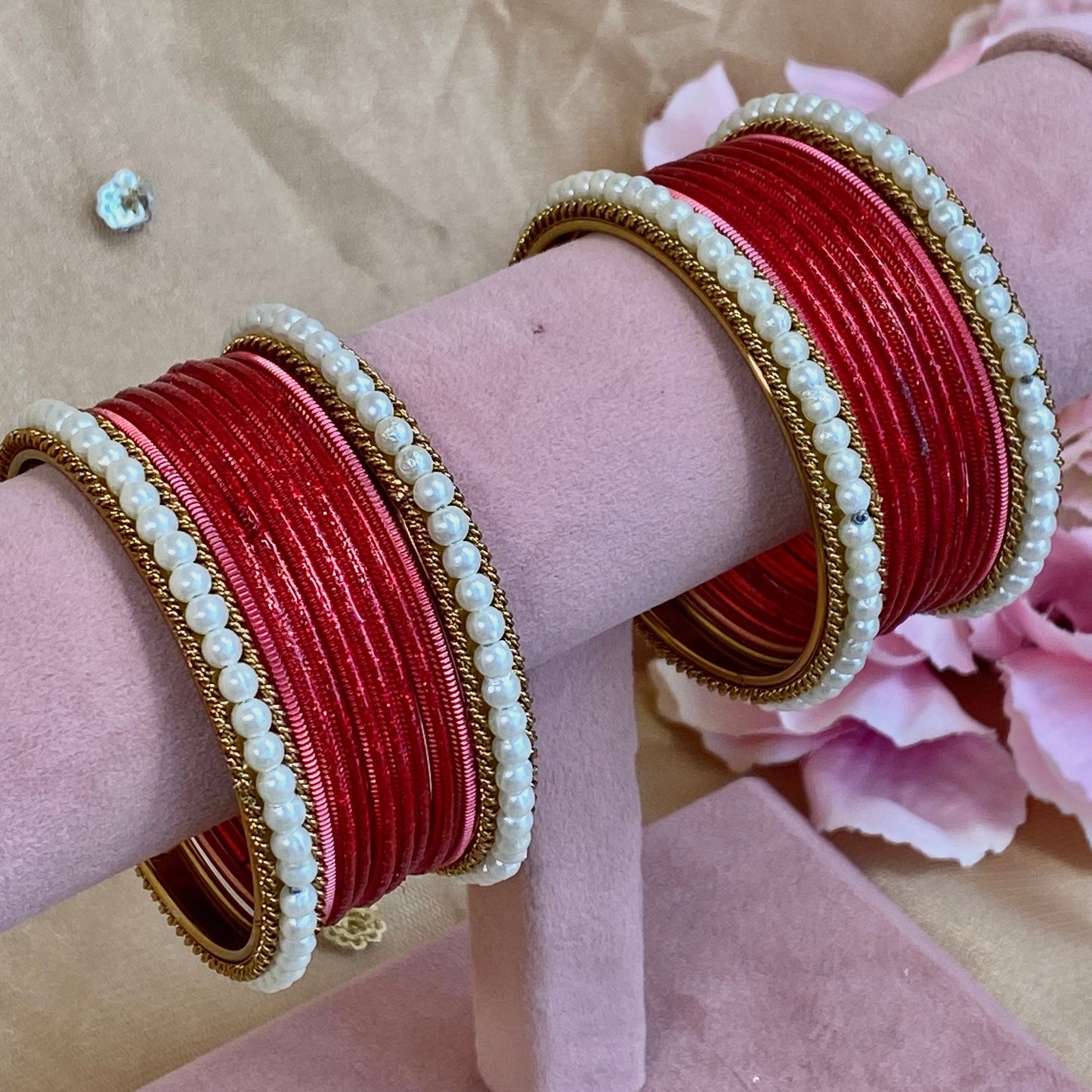 Mini Red Bangle Set (Imperfect)/Indian/ Pakistani/Jewelley/ Fashion Bracelet/small bangle/ wedding party/Gift for women