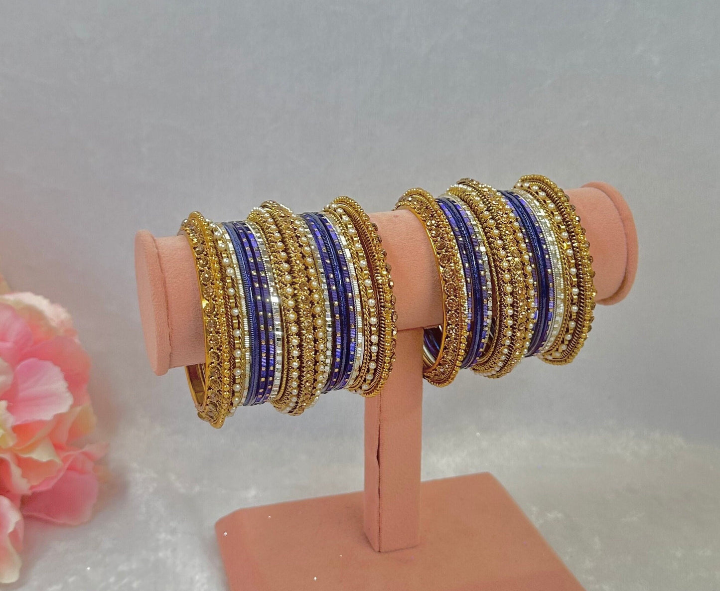 Small Navy Bangle Set/Indian/ Pakistani/Jewelley/ Fashion Bracelet