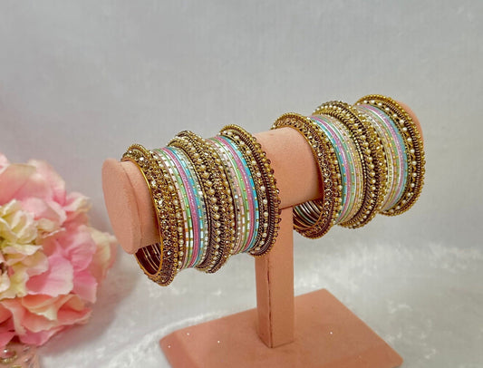 Small Pastels Bangle Set/Indian/ Pakistani/Jewelley/ Fashion Bracelet