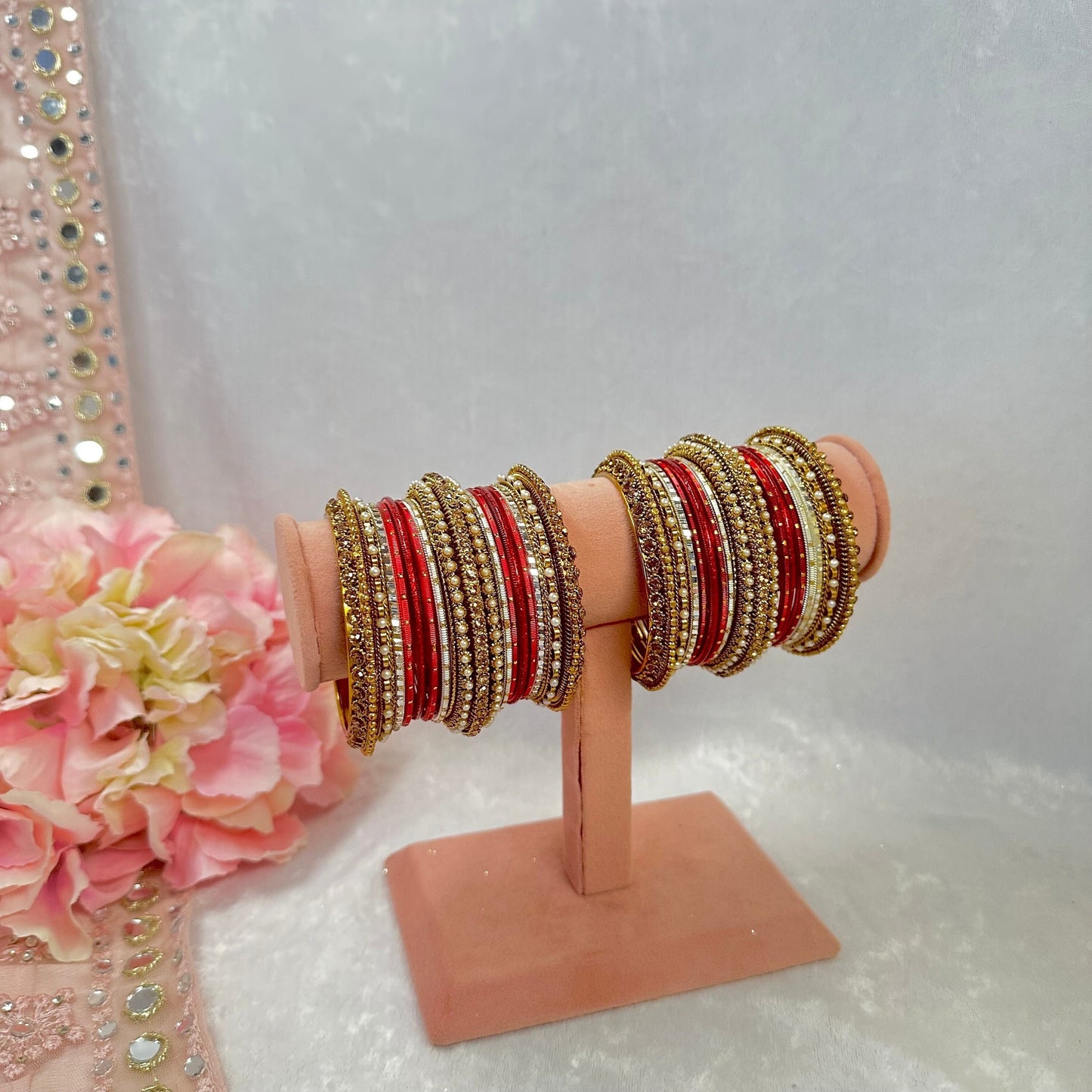 Small Maroon Bangle Set/Indian/ Pakistani/Jewelley/ Fashion Bracelet