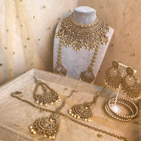 Antique Gold and champagne bridal set