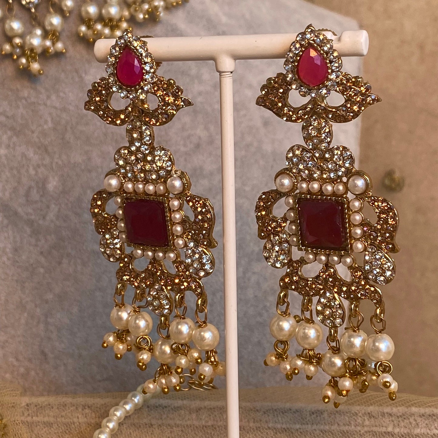 Bridal Mulitcolour Choker set complete with Jhumar