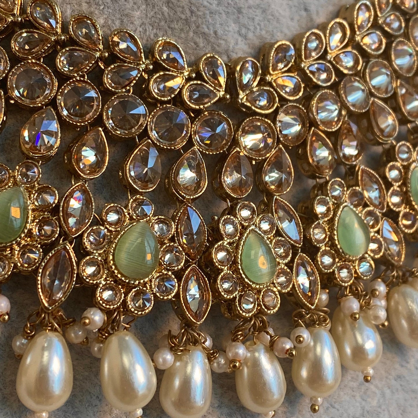 Silver Bridal Mint Necklace/ Unique Style/ Indian/ Pakistani/Fashion Jewellery/ Gift for Women