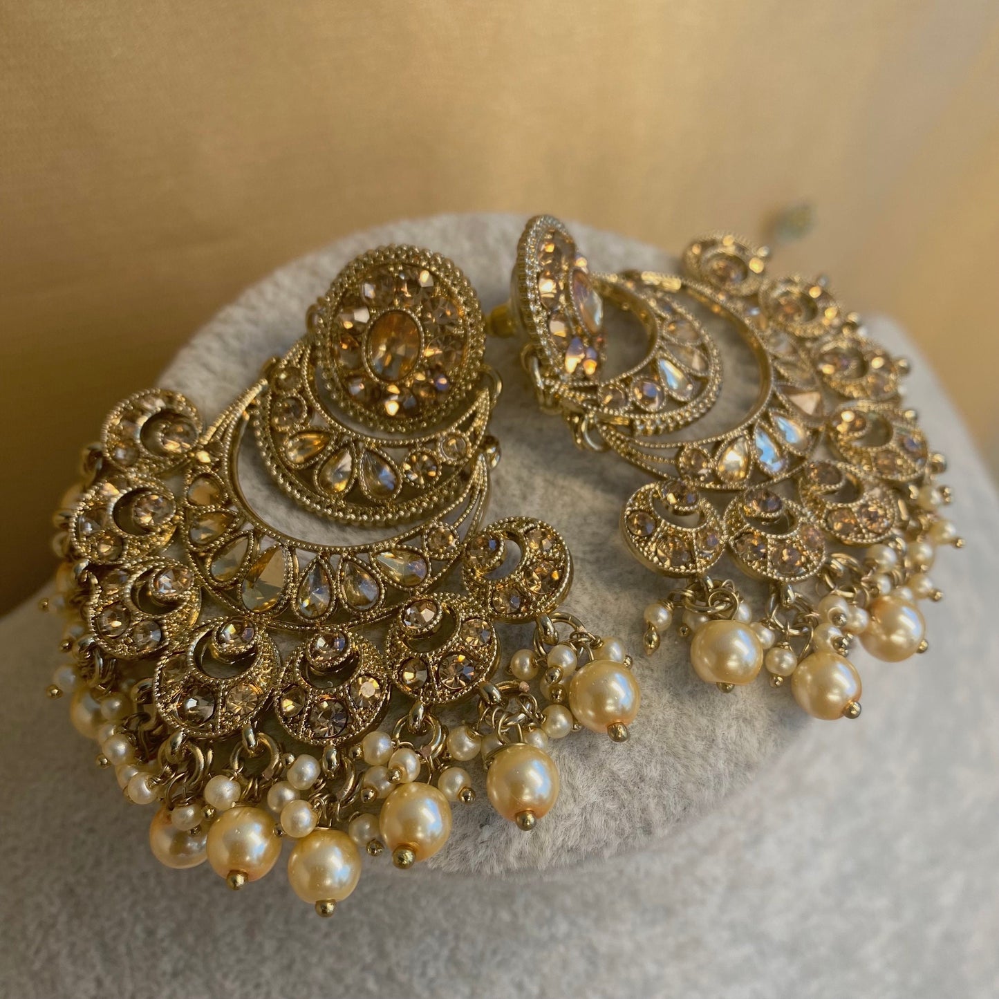 Golden Indian Earrings/ Fashion Jewellery/ Gift for Women/Indian/Pakistani style