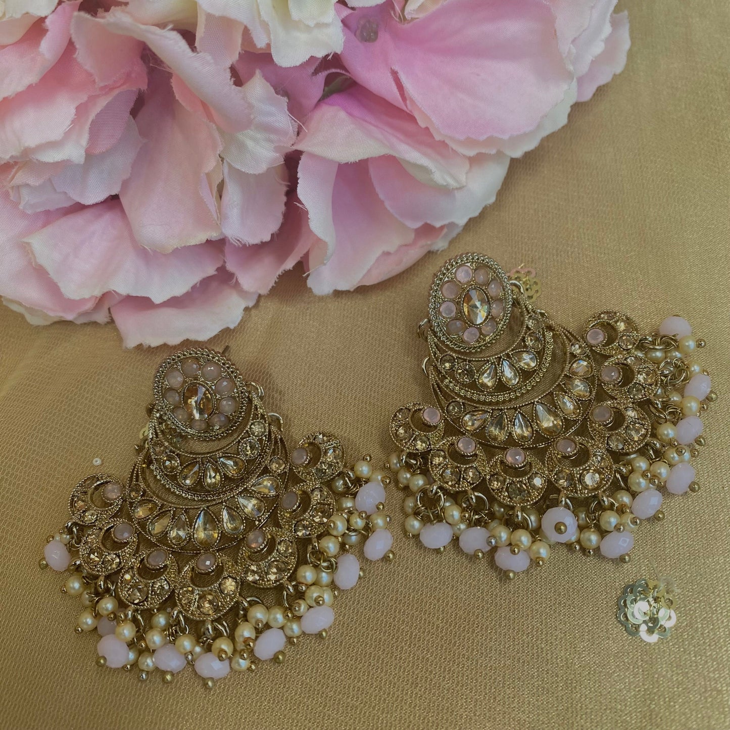 Light Pink Indian Earrings/ Fashion Jewellery/ Gift for Women