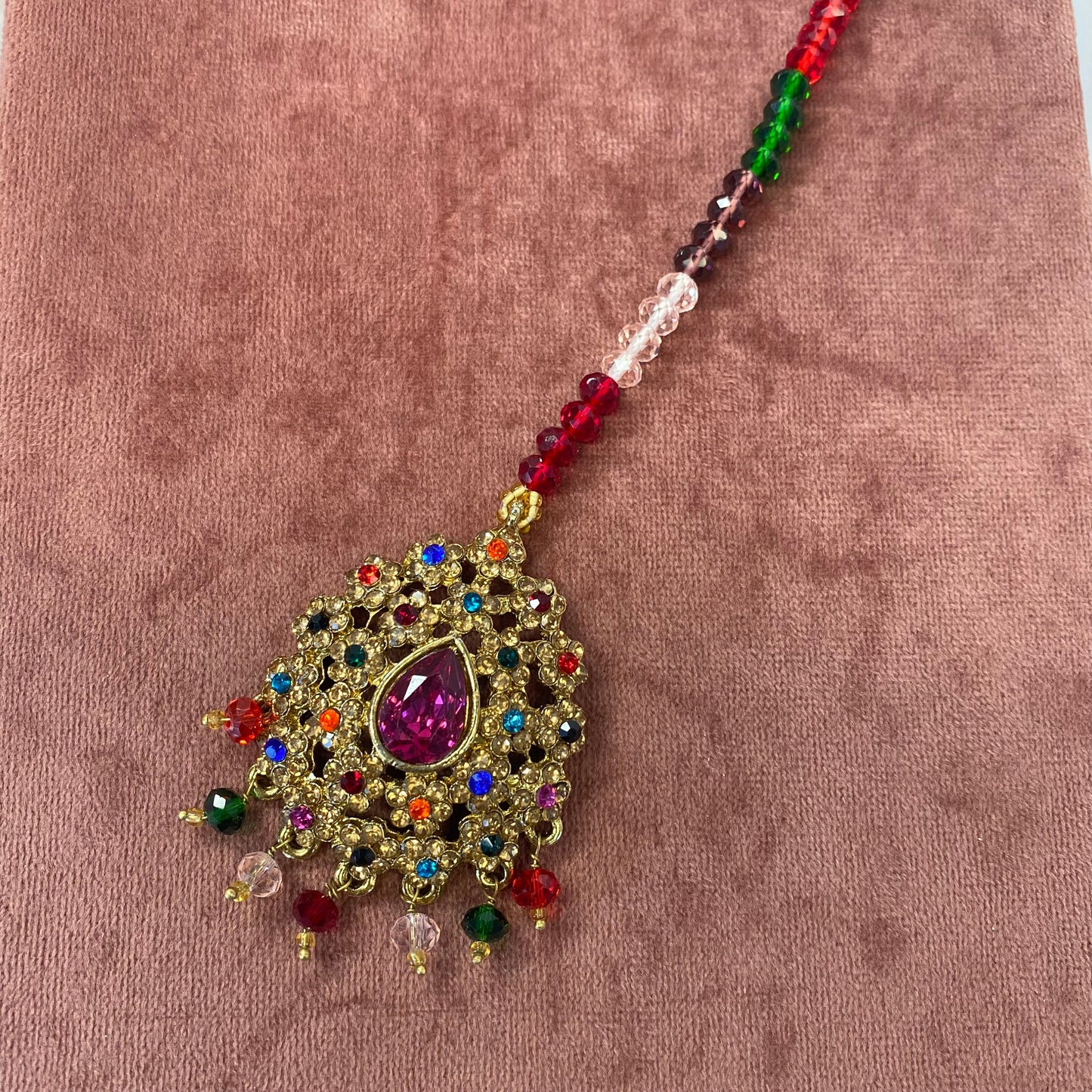 Multicolour Tikka - Large/ Tikli/ Indian/ Pakistani Fashion Jewellery/Maang Tikkas