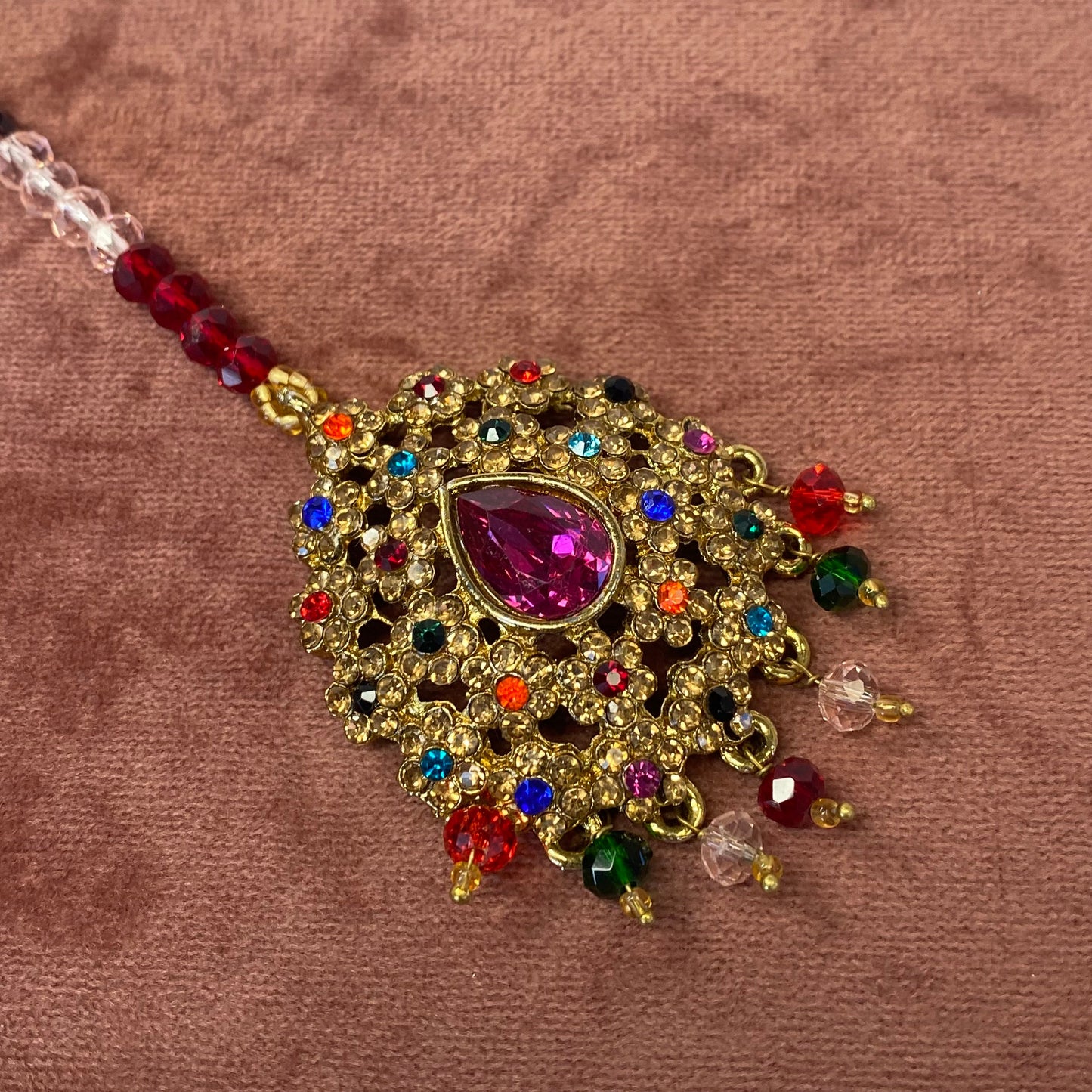 Multicolour Tikka - Large/ Tikli/ Indian/ Pakistani Fashion Jewellery/Maang Tikkas