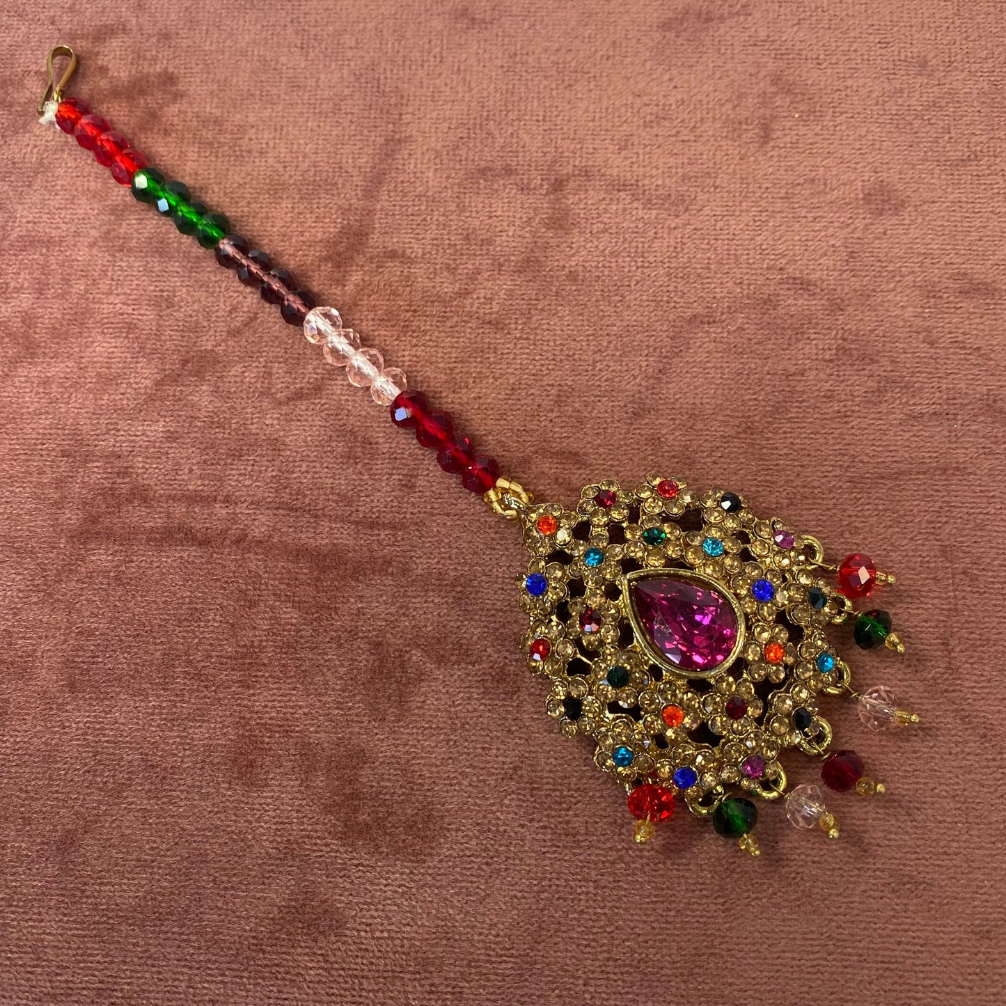 Multicolour Tikka - Large/ Tikli/ Indian/ Pakistani Fashion Jewellery/Maang Tikkas