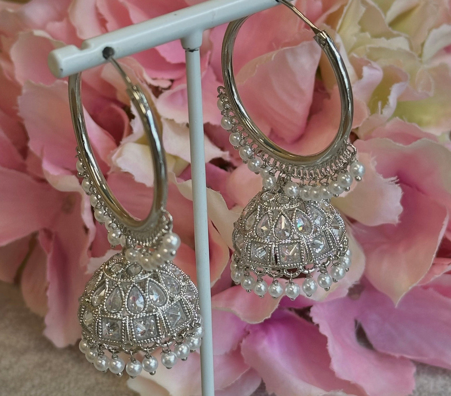 Silver Jhumka Earrings