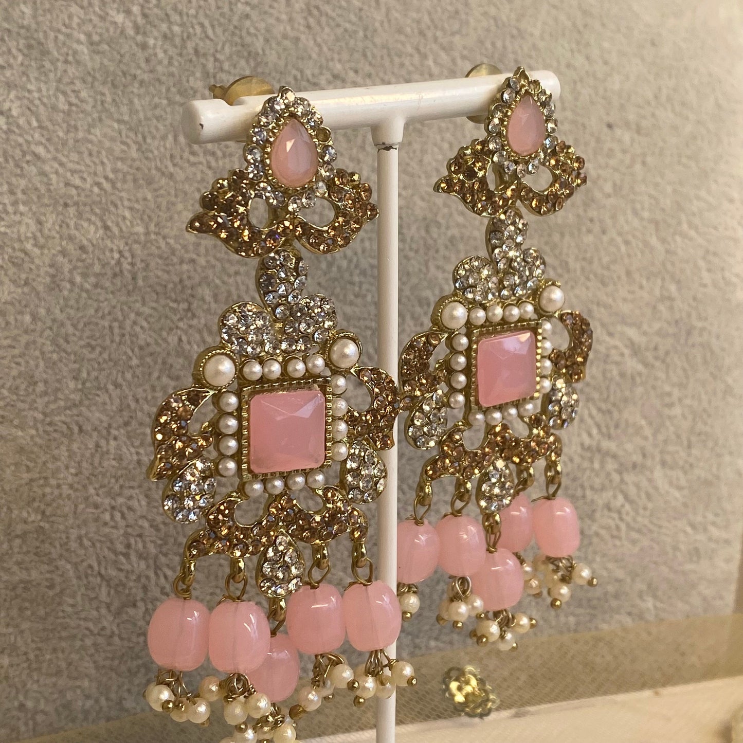 Bridal Pink Choker complete with Jhumar/ Unique Style/ Indian/ Pakistani/Fashion Jewellery/ Gift for Women