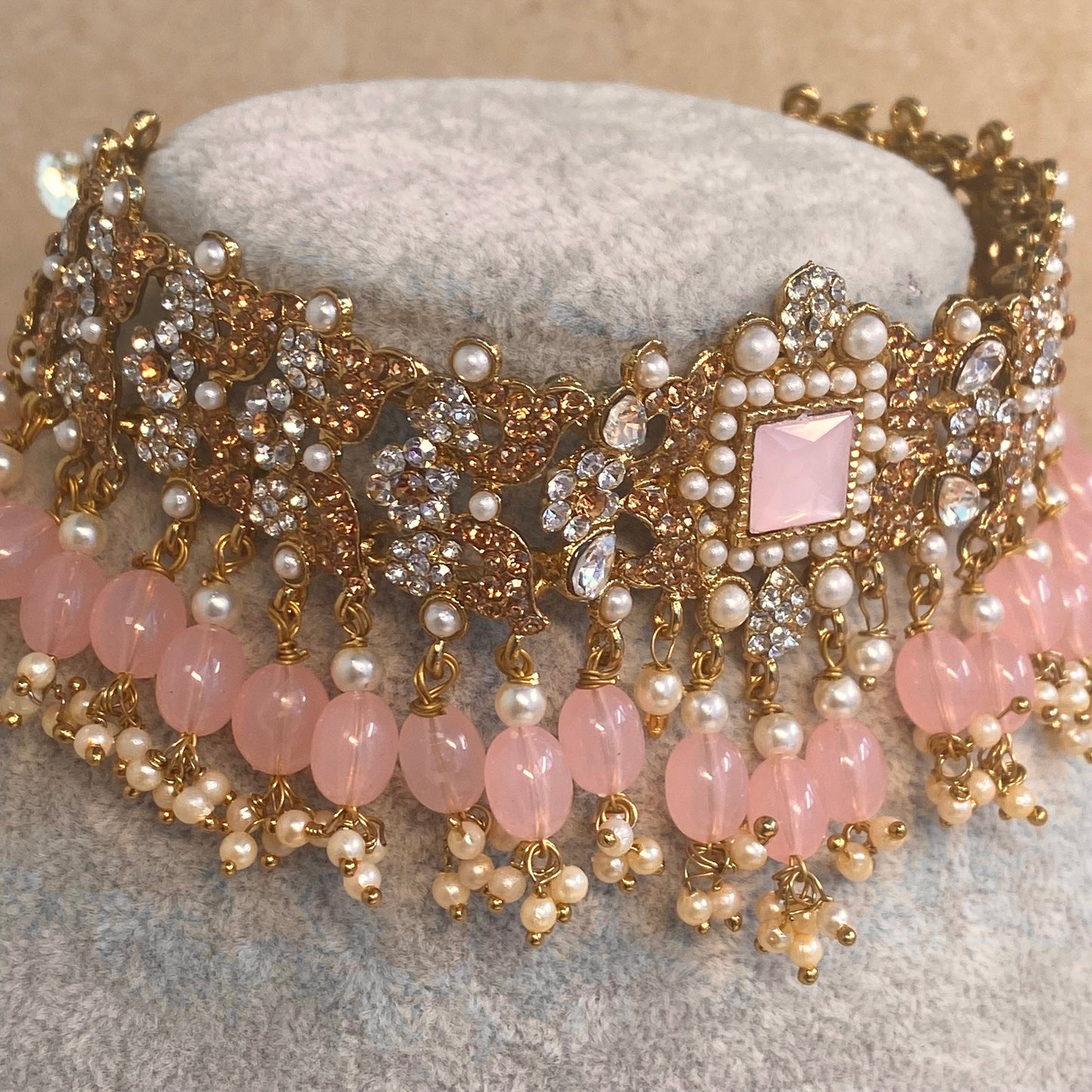 Choker Only- Light Pink/ Unique Style/ Indian/ Pakistani/Fashion Jewellery/ Gift for Women