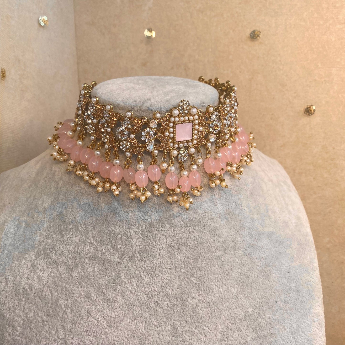 Choker Only- Light Pink/ Unique Style/ Indian/ Pakistani/Fashion Jewellery/ Gift for Women