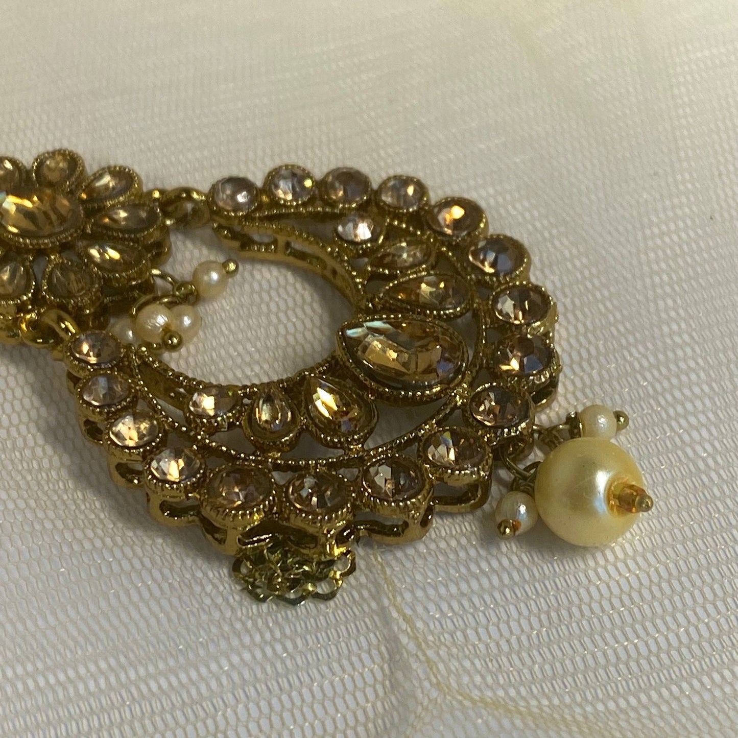 Golden Necklace and Earring/ Tikka/ Tikli/ Indian/ Pakistani/Fashion Jewellery/ Gift for Women