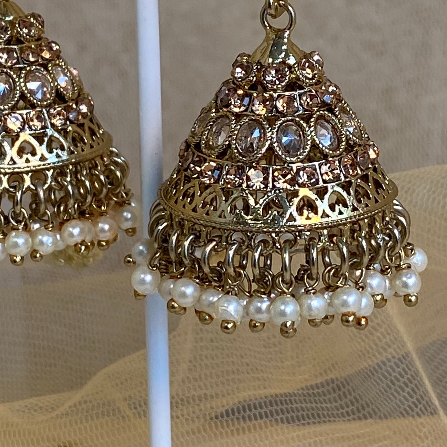 Golden Jhumka Earring and Tikka Set