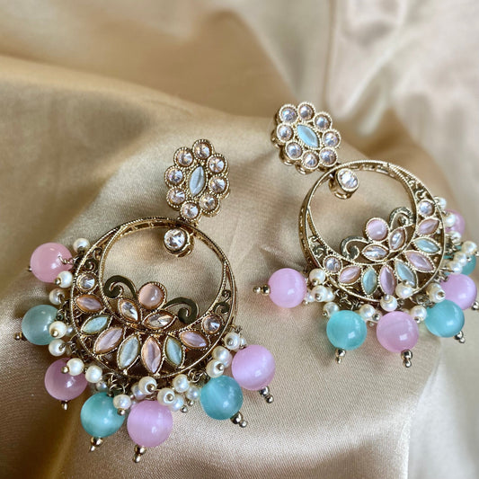 Crystal Pastels Earrings/ Fashion Jewellery/ Gift for Women/Indian/Pakistani style