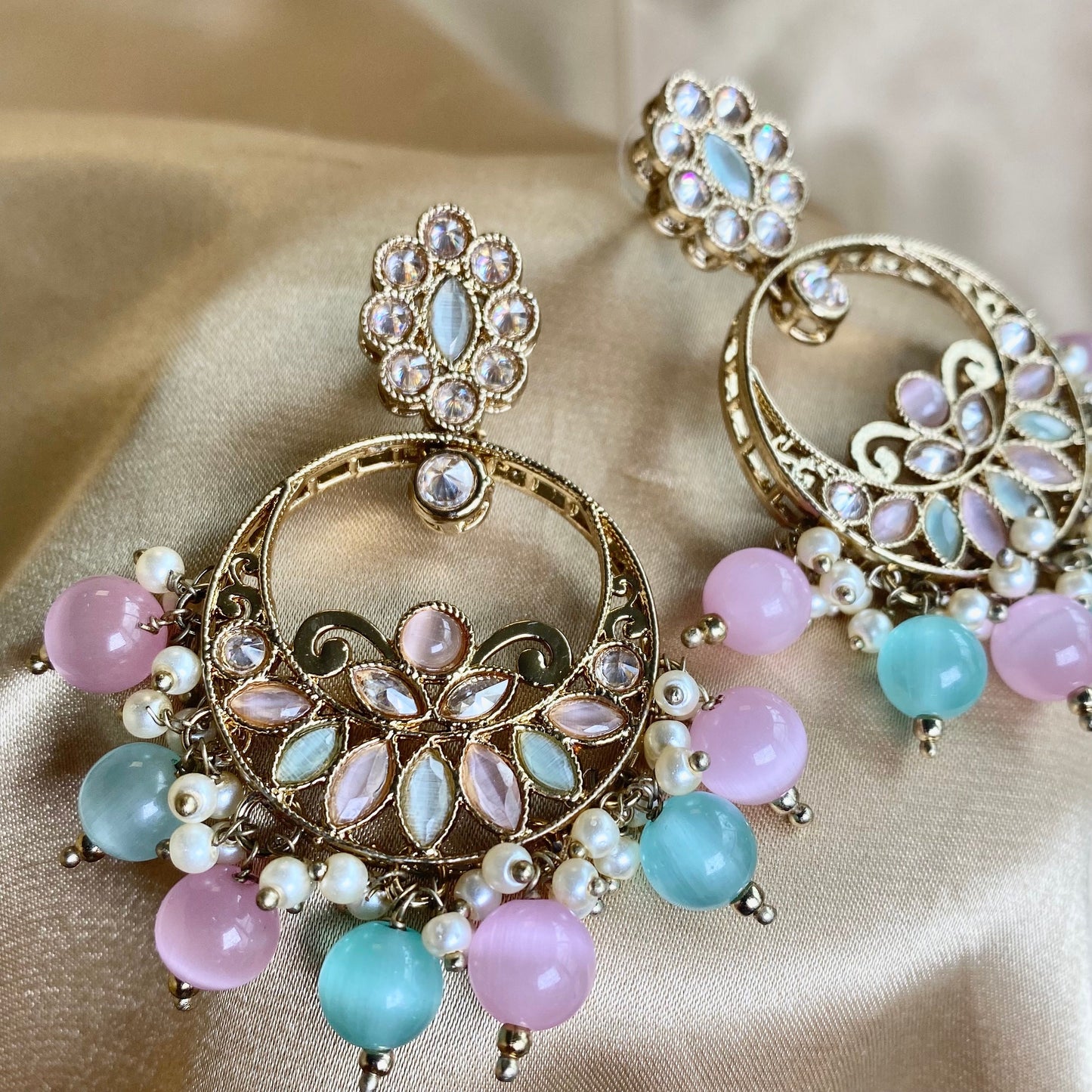 Crystal Pastels Earrings/ Fashion Jewellery/ Gift for Women/Indian/Pakistani style