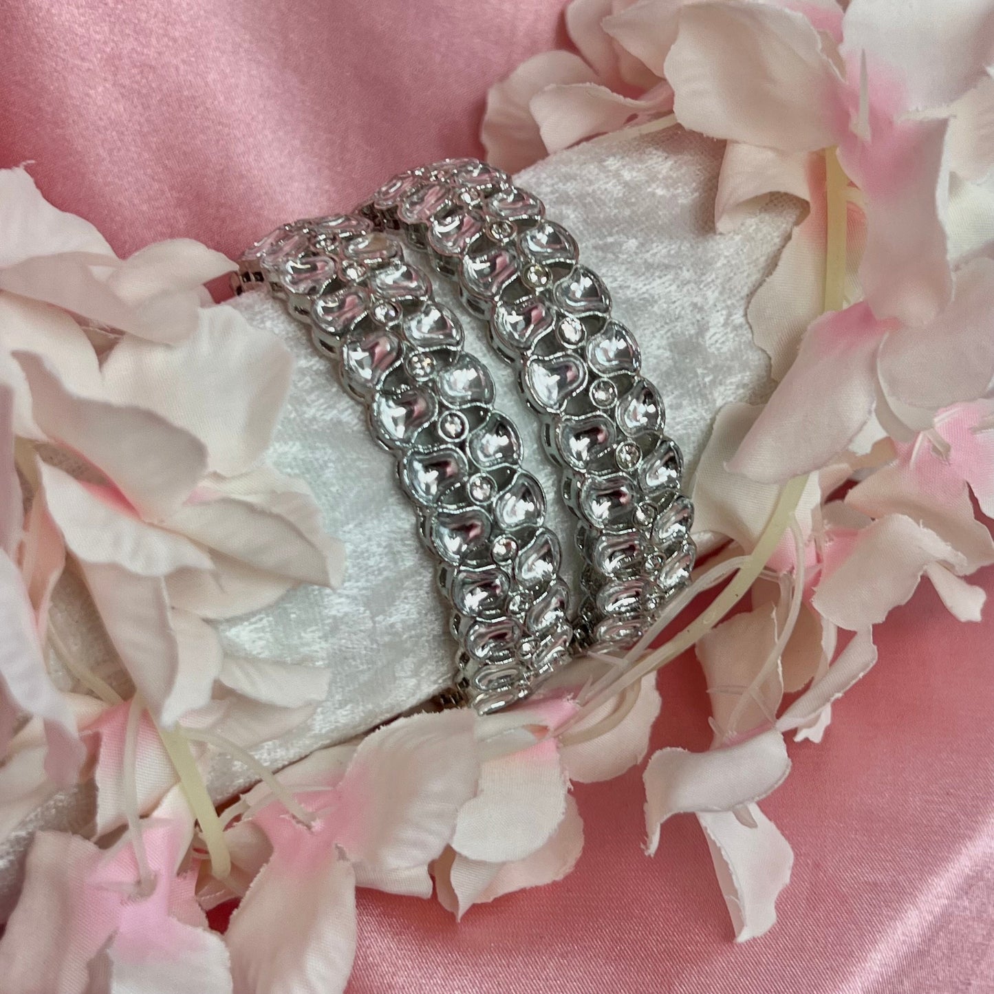 Pair of Silver Bracelet/ Bangle- 2.4/Indian/ Pakistani/Jewelley/ Fashion Bracelet/Gift for Women/